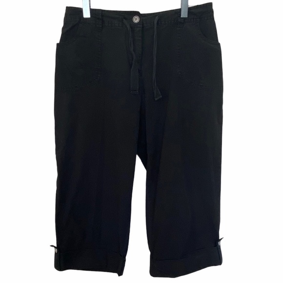 COUNTERPART Black Capris Cuffed Pants 6 - Picture 1 of 7